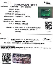 6.59/CT Natural Panna Stone with Govt. Lab Certificate (16650)